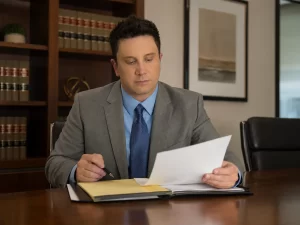 David Coolidge reviewing case documents for a North Carolina sex offense defense matter