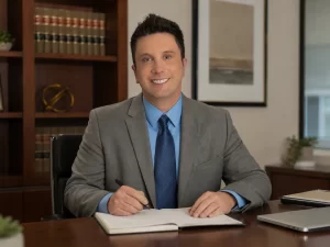 Wake County sex offense lawyer David Coolidge preparing legal notes in his office